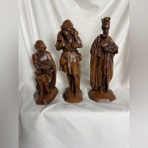 Vintage Nativity Figures 3pc Wise Man & Shepherds - 60s era Vintage Holiday